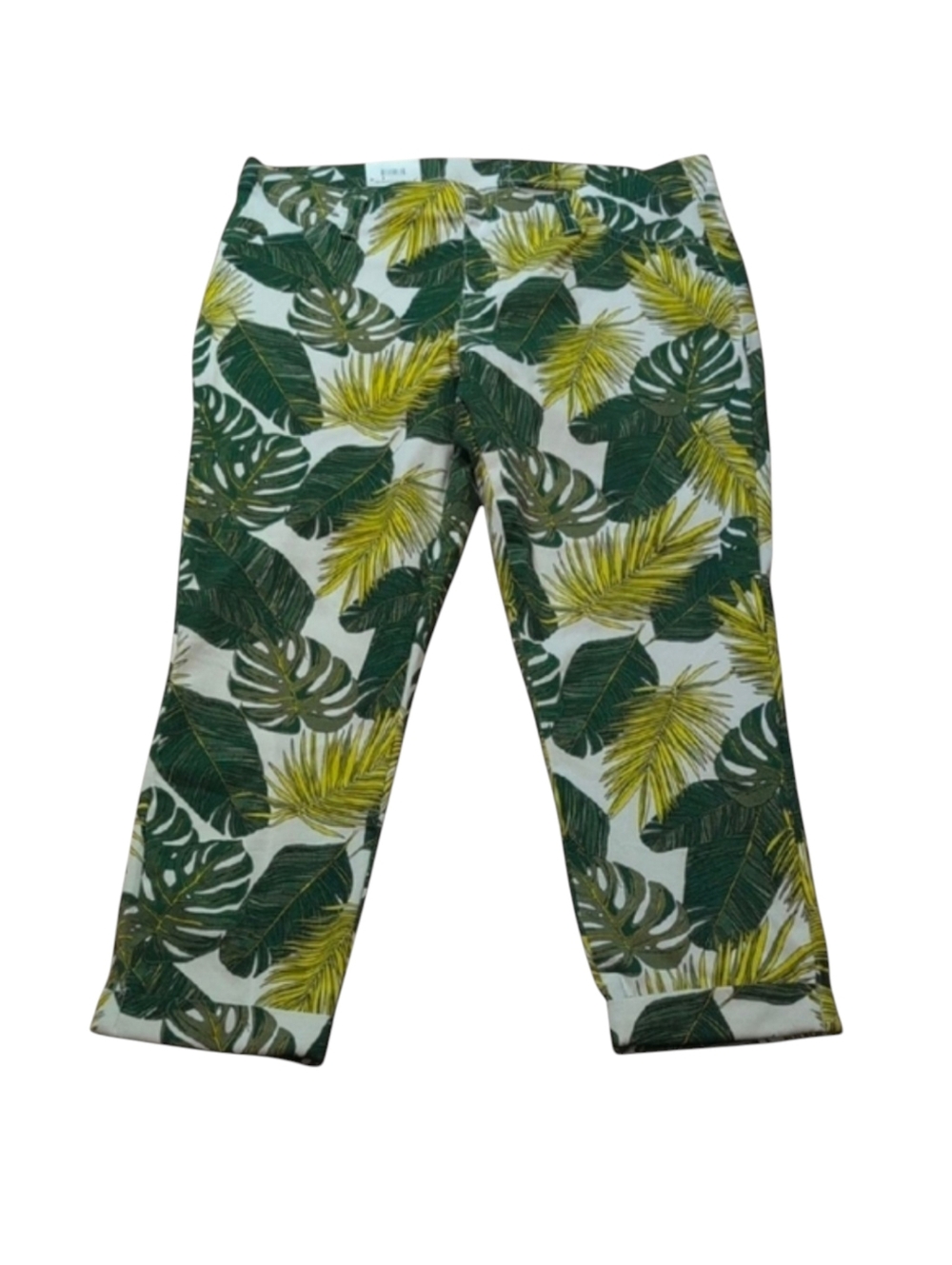 Time and Tru Jegging Capris Tropical Print Palm Leaves Size Large